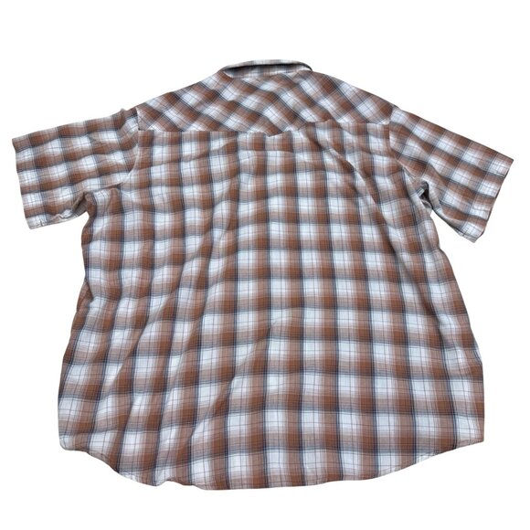 Wrangler Men's Blue & Brown Pearl Snap Western Plaid SS Shirt Lot Of 2, Size 2XL - Picture 3 of 9